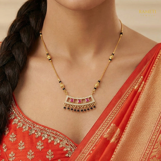 Detailed view of Kanishka Minimalist Elegance Daily Wear Mangalsutra - Rameti Jewels