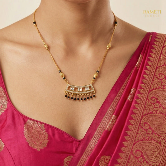 Detailed view of Laksha Sleek and Sophisticated Office Wear Mangalsutra - Rameti Jewels