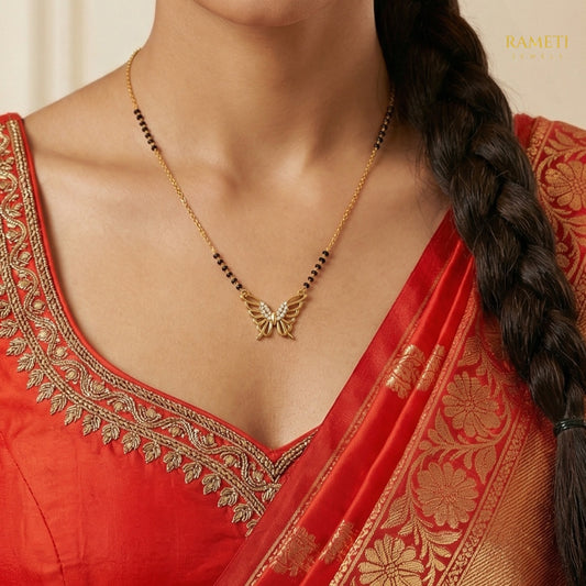 Detailed view of Mishka Divine Protection Classic Mangalsutra - Rameti Jewels