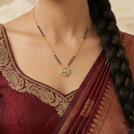 Detailed view of Madhavi Sleek and Sophisticated Office Wear Mangalsutra - Rameti Jewels