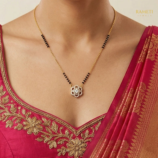 Detailed view of Navya Eternal Bond 18K Gold Mangalsutra - Rameti Jewels