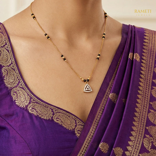 Detailed view of Naomi Divine Protection Classic Mangalsutra - Rameti Jewels