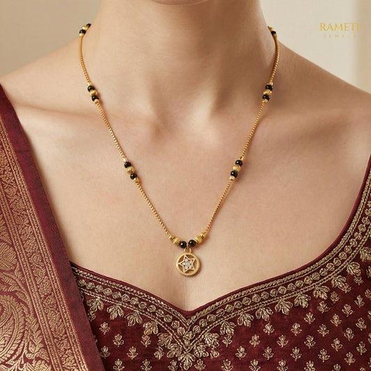 Detailed view of Ojaswi Divine Protection Classic Mangalsutra - Rameti Jewels