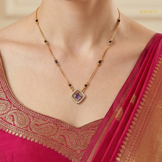 Detailed view of Omisha Divine Protection Classic Mangalsutra - Rameti Jewels
