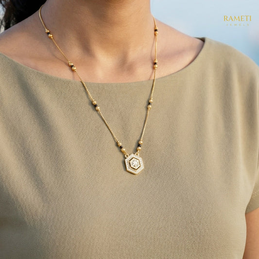 Detailed view of Parul Celebrity Inspired Modern Mangalsutra - Rameti Jewels