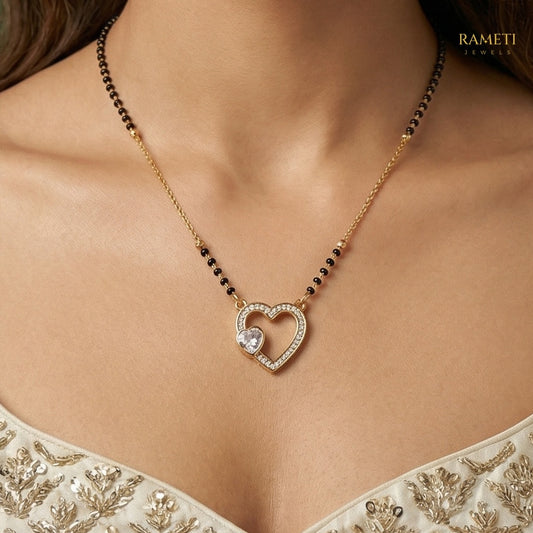 Detailed view of Bijal Minimalist Elegance Daily Wear Mangalsutra - Rameti Jewels