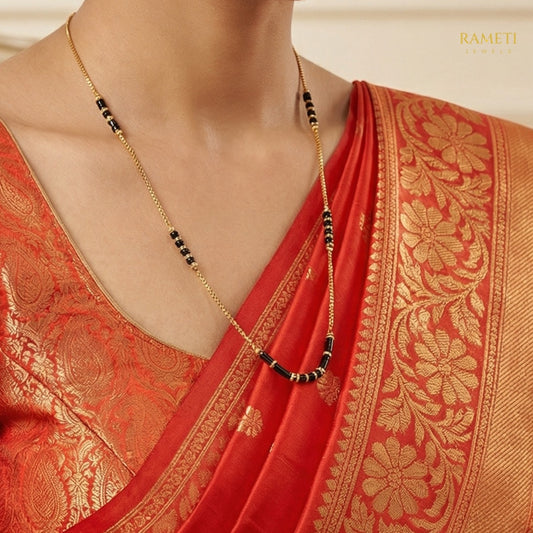 Detailed view of Sweta Royal Heart Cut Designer Mangalsutra - Rameti Jewels