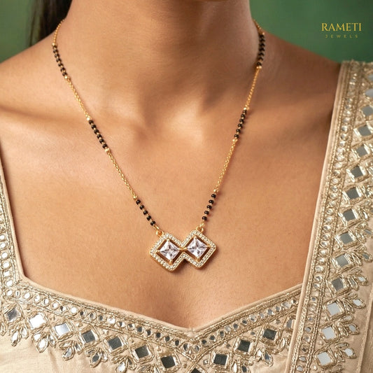Detailed view of Daksha Sleek and Sophisticated Office Wear Mangalsutra - Rameti Jewels
