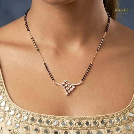 Detailed view of Devika Divine Protection Classic Mangalsutra - Rameti Jewels