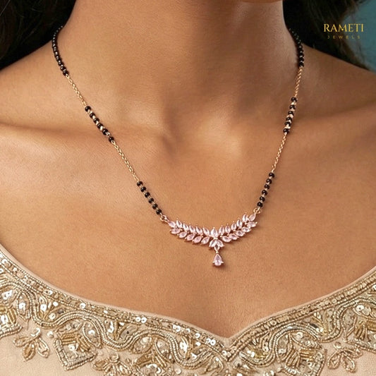 Detailed view of Eshani Royal Heart Cut Designer Mangalsutra - Rameti Jewels