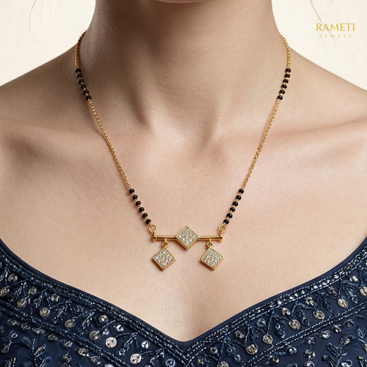 Detailed view of Eshana Minimalist Elegance Daily Wear Mangalsutra - Rameti Jewels