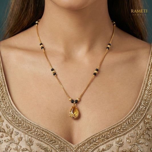 Detailed view of Fenal Divine Protection Classic Mangalsutra - Rameti Jewels