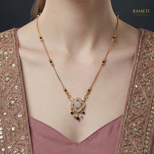 Detailed view of Heena Minimalist Elegance Daily Wear Mangalsutra - Rameti Jewels