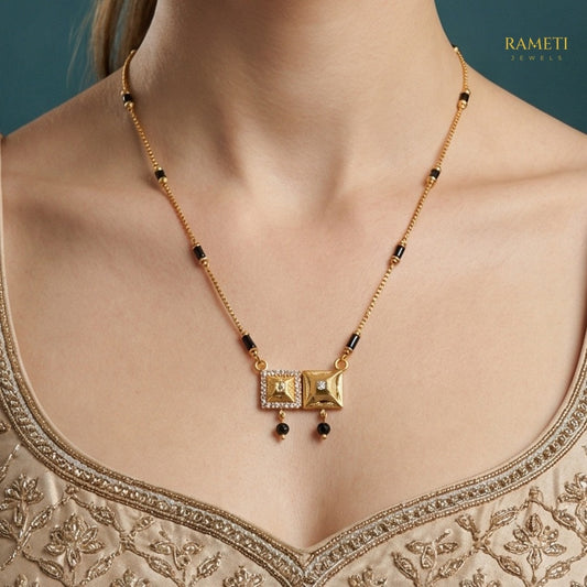 Detailed view of Janavi Minimalist Elegance Daily Wear Mangalsutra - Rameti Jewels
