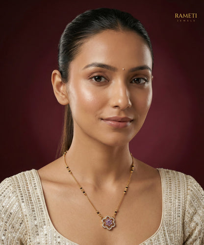 Avni Divine Protection Classic Mangalsutra worn by model - Rameti Jewels