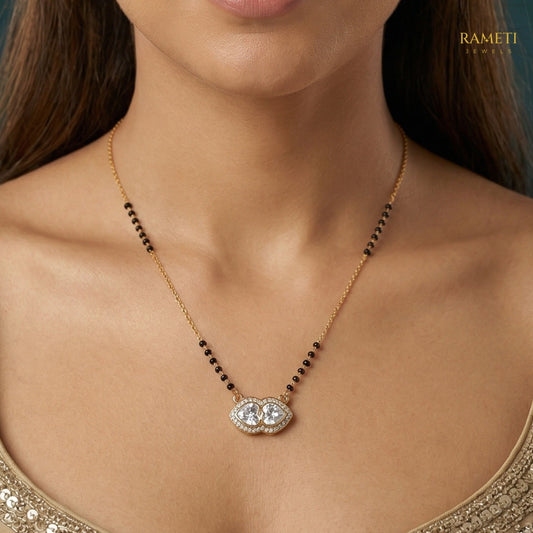 Detailed view of Ayesha Celebrity Inspired Modern Mangalsutra - Rameti Jewels