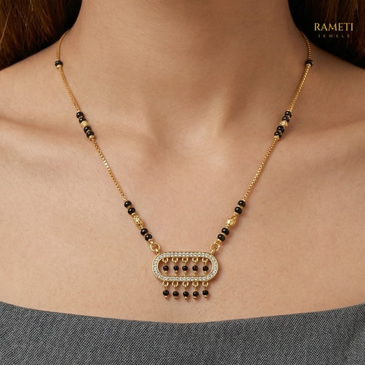 Jhalak Royal Heart Cut Designer Mangalsutra - Rameti Jewels