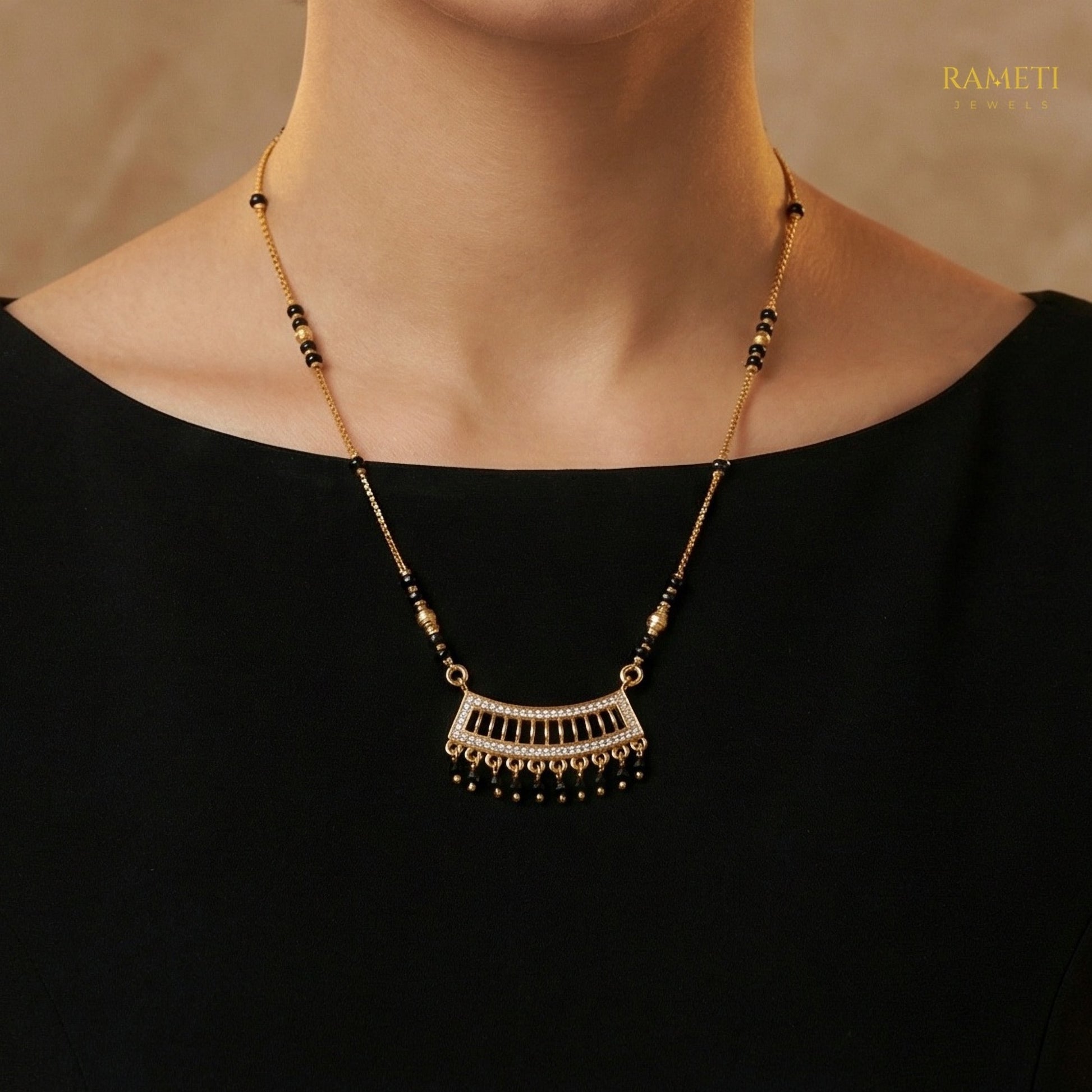 Detailed view of Kiara Divine Protection Classic Mangalsutra - Rameti Jewels