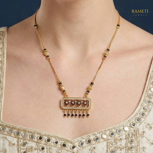 Detailed view of Kavya Divine Protection Classic Mangalsutra - Rameti Jewels