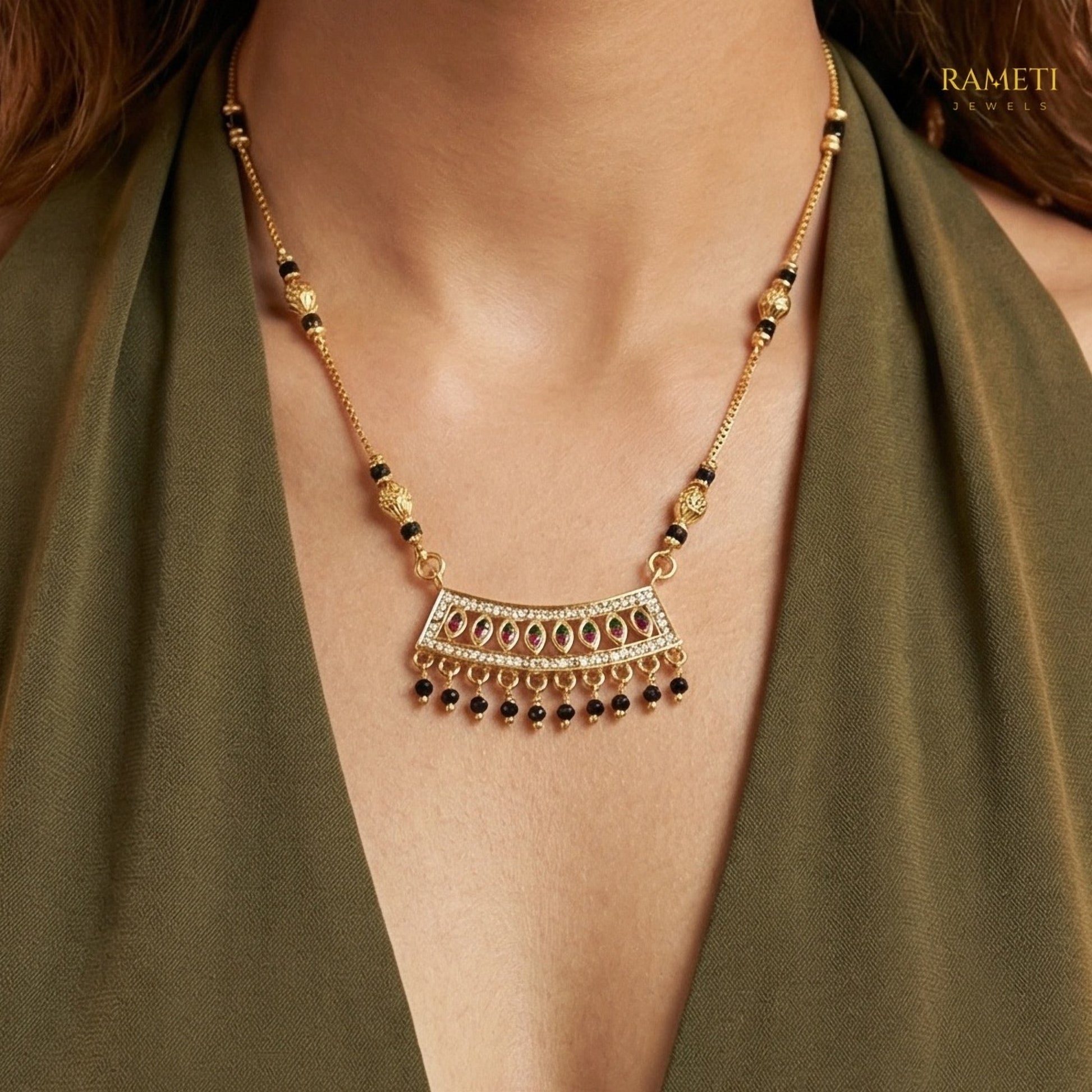 Detailed view of Kajal Traditional Heritage Collection Mangalsutra - Rameti Jewels