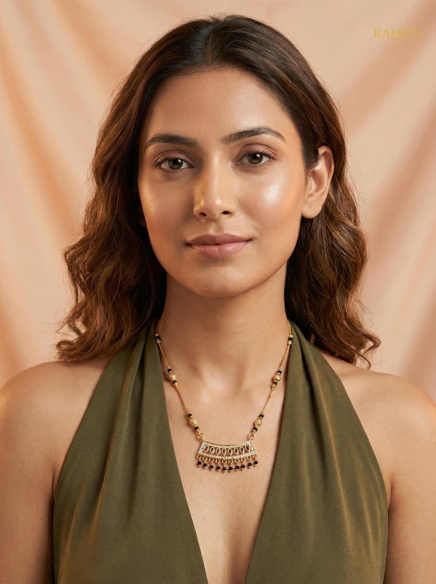 Kajal Traditional Heritage Collection Mangalsutra worn by model - Rameti Jewels
