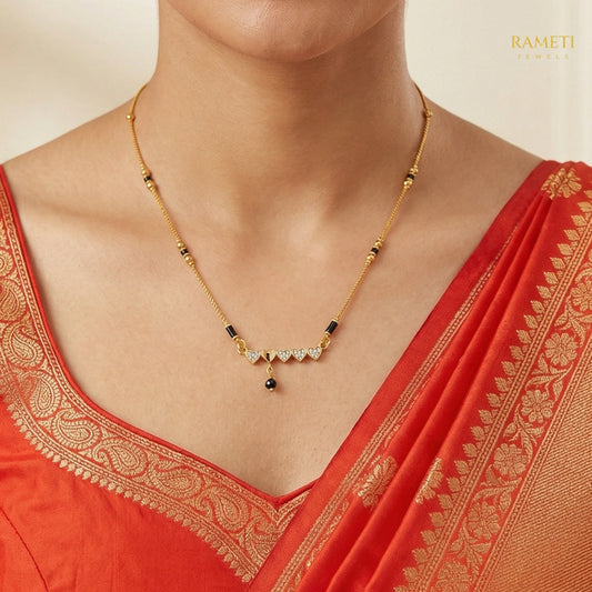 Detailed view of Kanan Divine Protection Classic Mangalsutra - Rameti Jewels