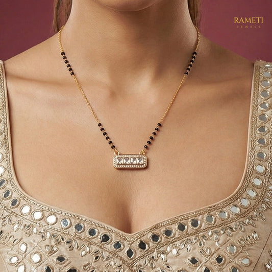 Detailed view of Bani Royal Heart Cut Designer Mangalsutra - Rameti Jewels