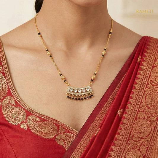 Detailed view of Lipi Sleek and Sophisticated Office Wear Mangalsutra - Rameti Jewels
