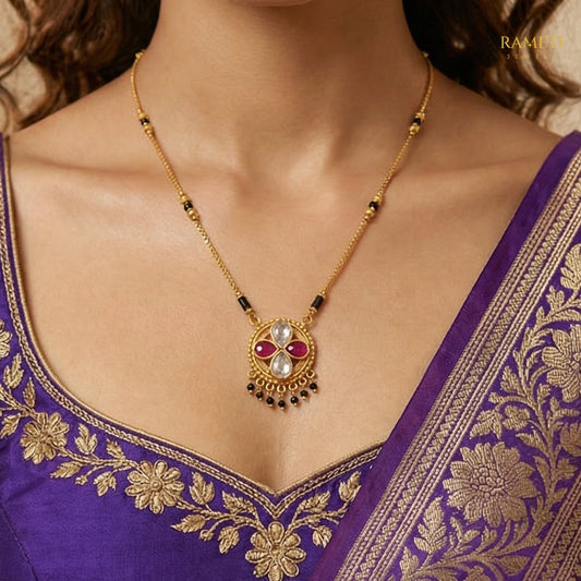 Detailed view of Lajja Celebrity Inspired Modern Mangalsutra - Rameti Jewels