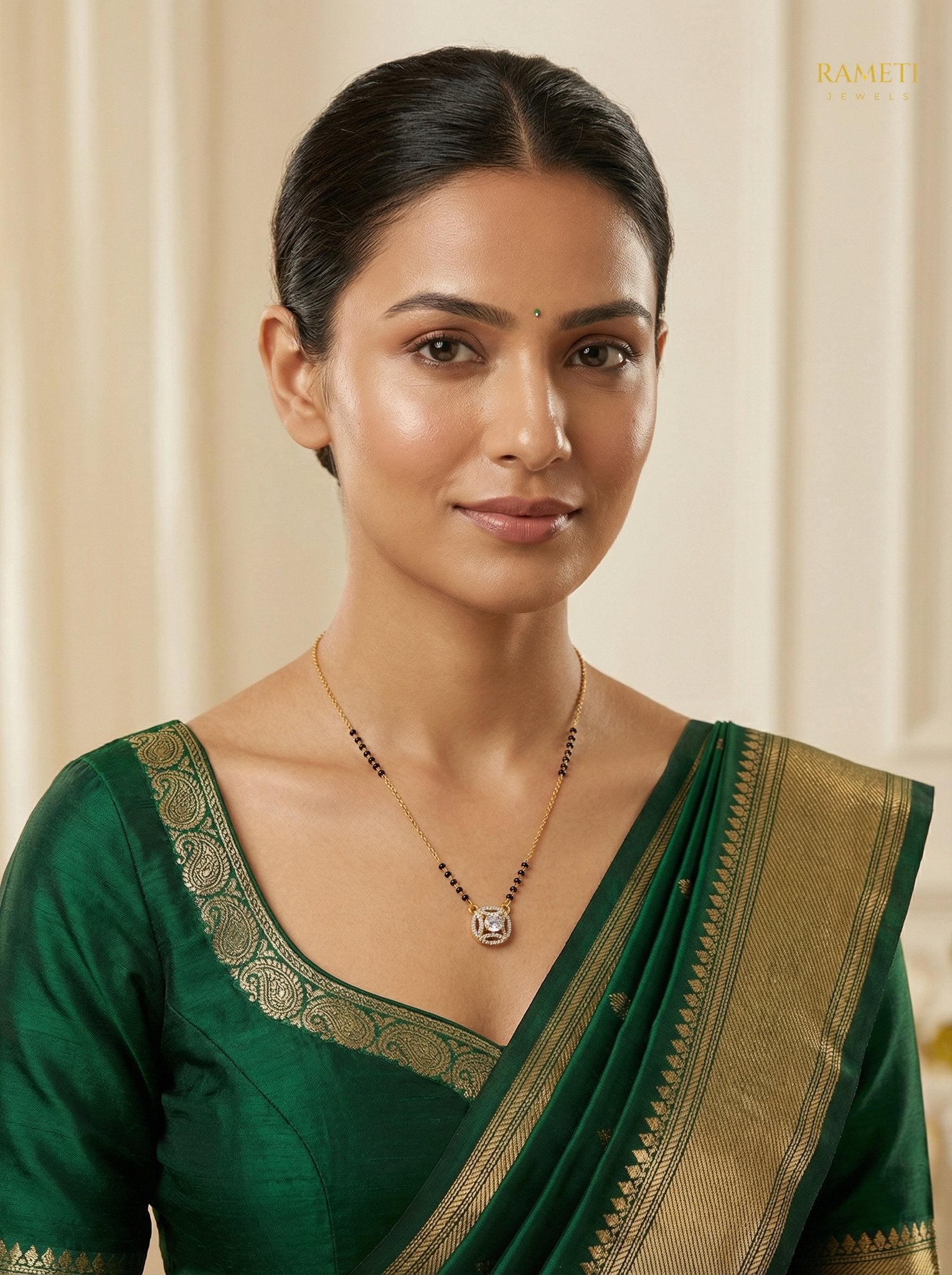 Lara Celebrity Inspired Modern Mangalsutra worn by model - Rameti Jewels