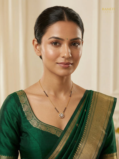 Lara Celebrity Inspired Modern Mangalsutra worn by model - Rameti Jewels