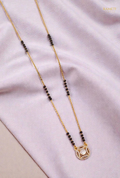 Side profile and craftsmanship of Lara Celebrity Inspired Modern Mangalsutra - Rameti Jewels
