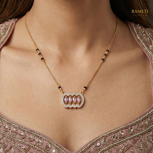 Detailed view of Barkha Minimalist Elegance Daily Wear Mangalsutra - Rameti Jewels