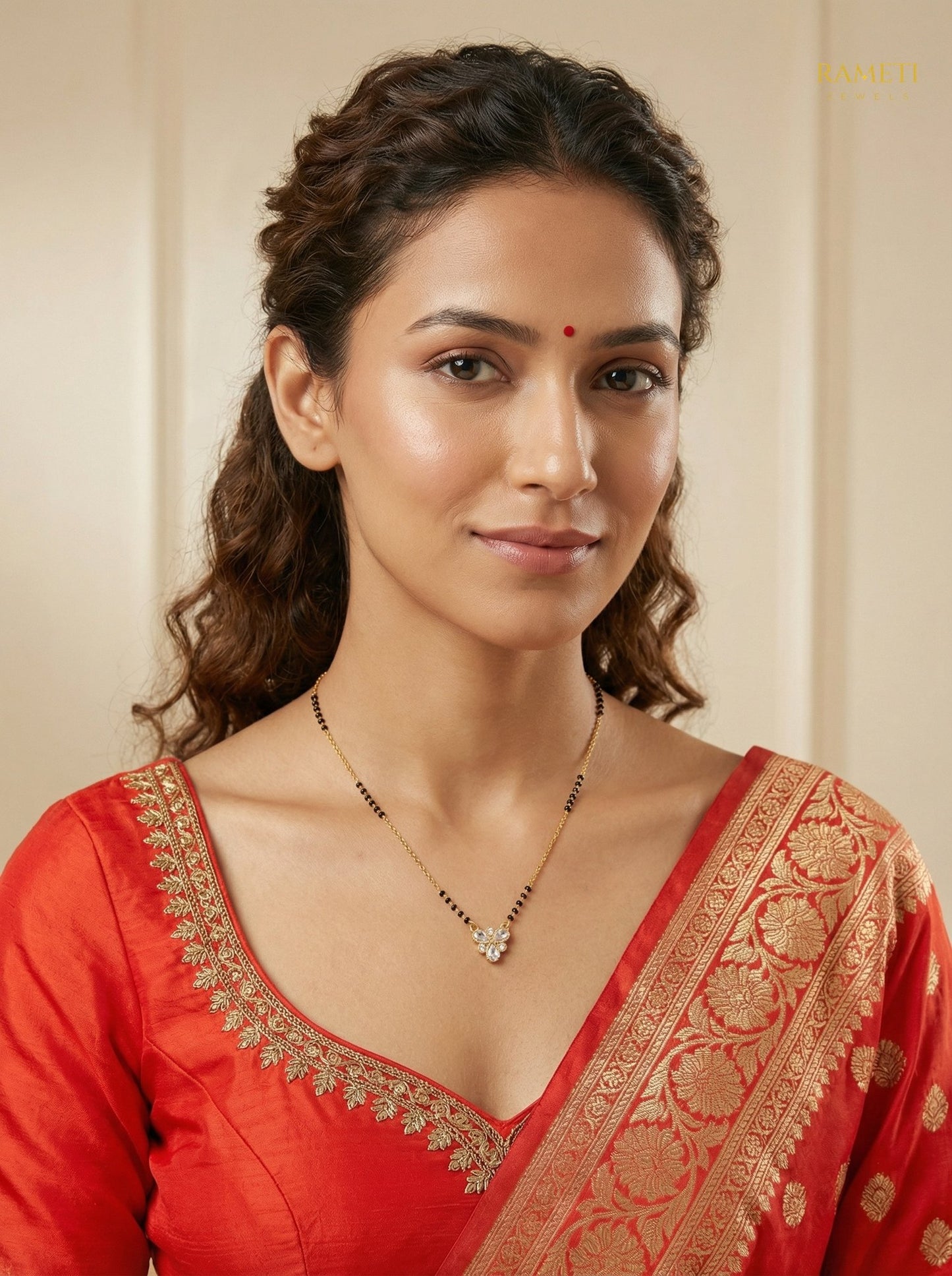 Myra Traditional Heritage Collection Mangalsutra worn by model - Rameti Jewels