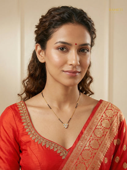 Myra Traditional Heritage Collection Mangalsutra worn by model - Rameti Jewels