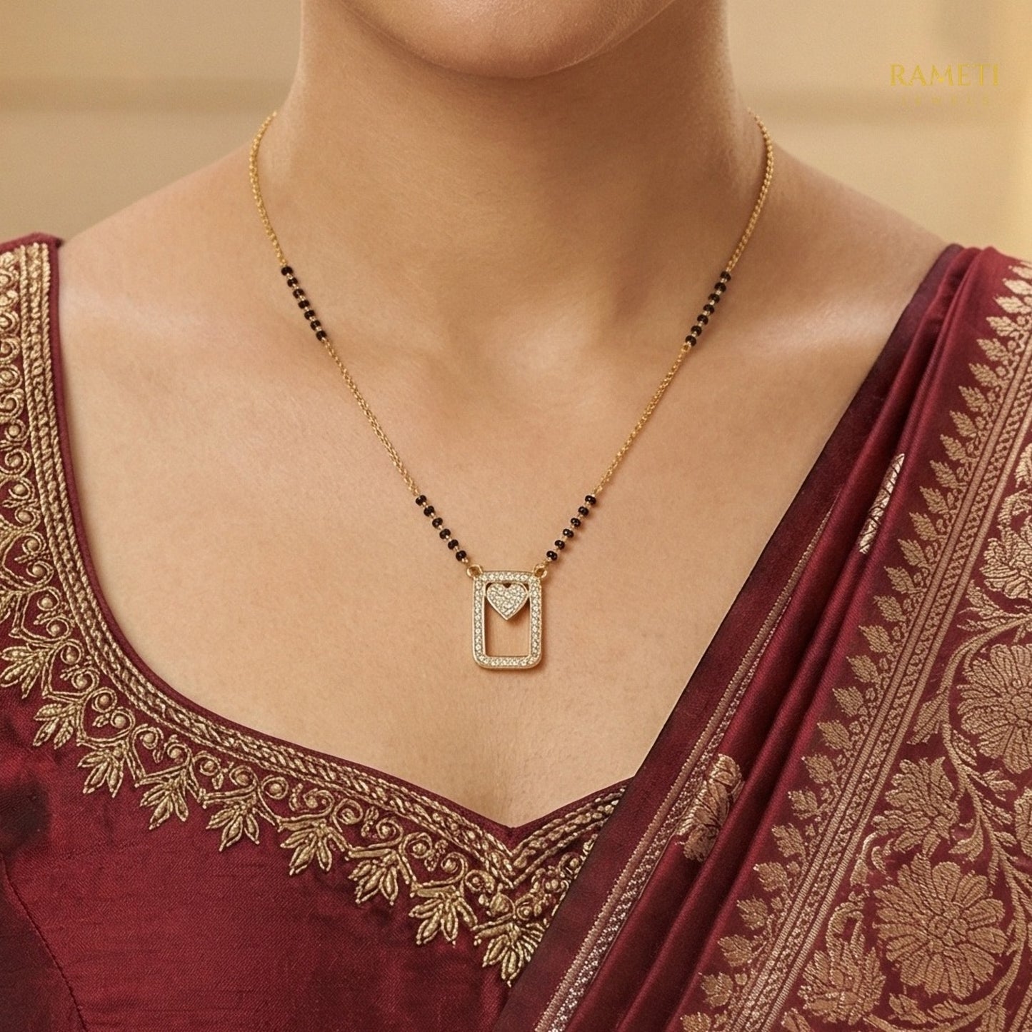 Detailed view of Maahi Eternal Bond 18K Gold Mangalsutra - Rameti Jewels