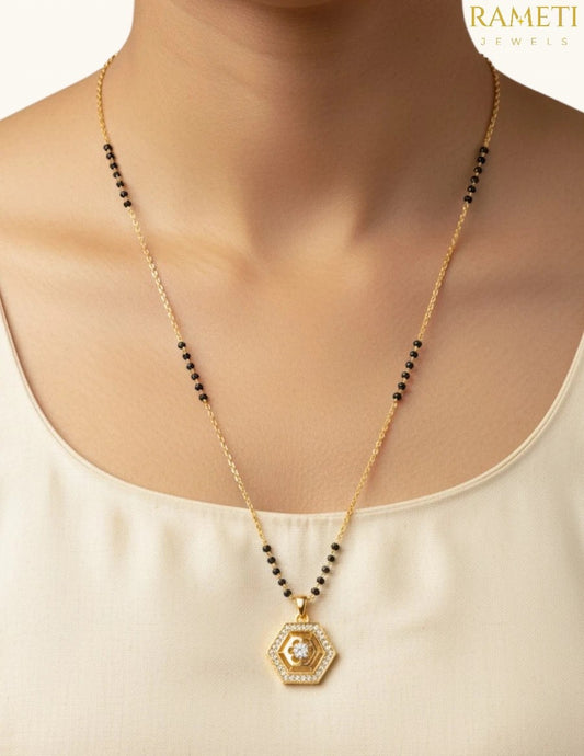 Madhuri Royal Heart Cut Designer Mangalsutra - Rameti Jewels