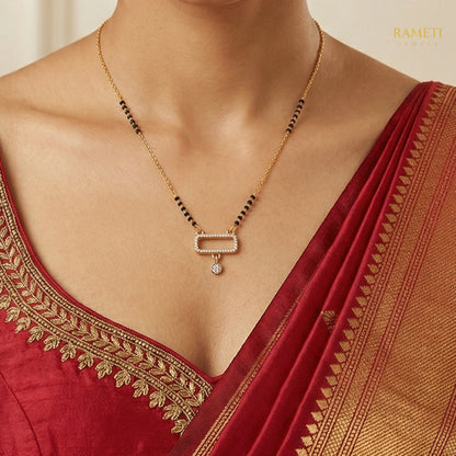 Detailed view of Mahak Royal Heart Cut Designer Mangalsutra - Rameti Jewels