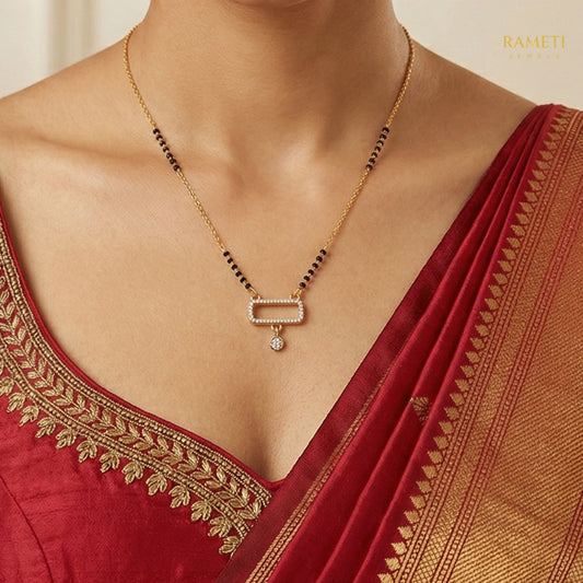 Detailed view of Mahak Royal Heart Cut Designer Mangalsutra - Rameti Jewels
