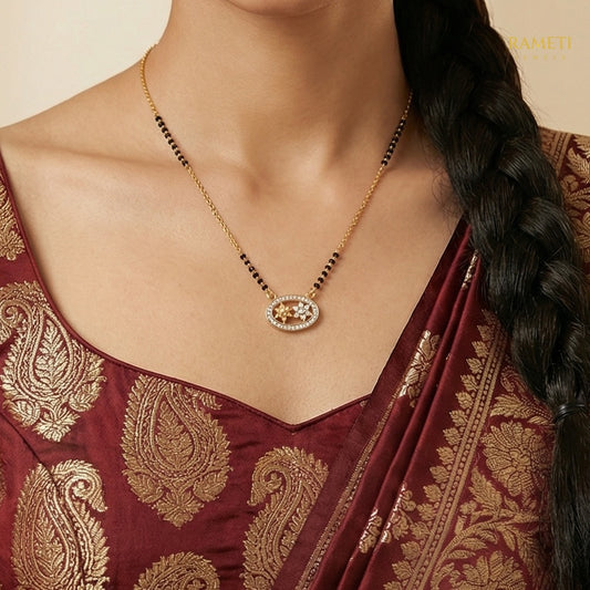 Detailed view of Mahima Celebrity Inspired Modern Mangalsutra - Rameti Jewels
