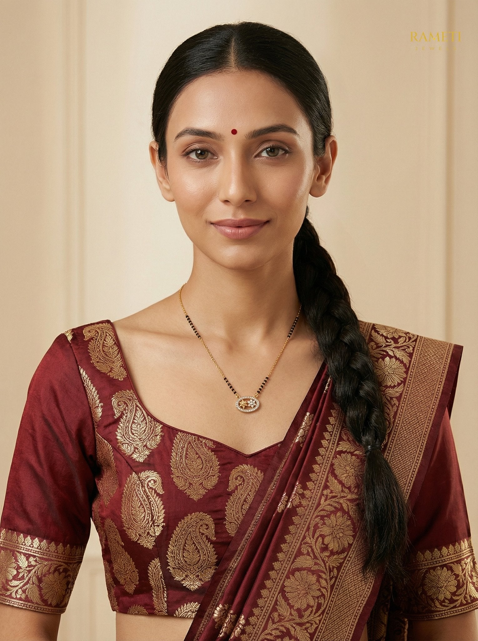 Mahima Celebrity Inspired Modern Mangalsutra worn by model - Rameti Jewels
