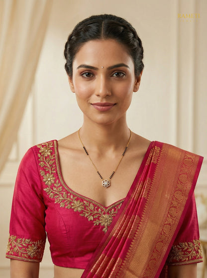 Navya Eternal Bond 18K Gold Mangalsutra worn by model - Rameti Jewels