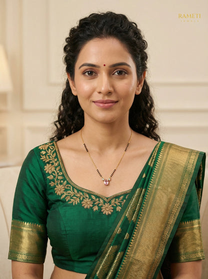 Niyati Eternal Bond 18K Gold Mangalsutra worn by model - Rameti Jewels