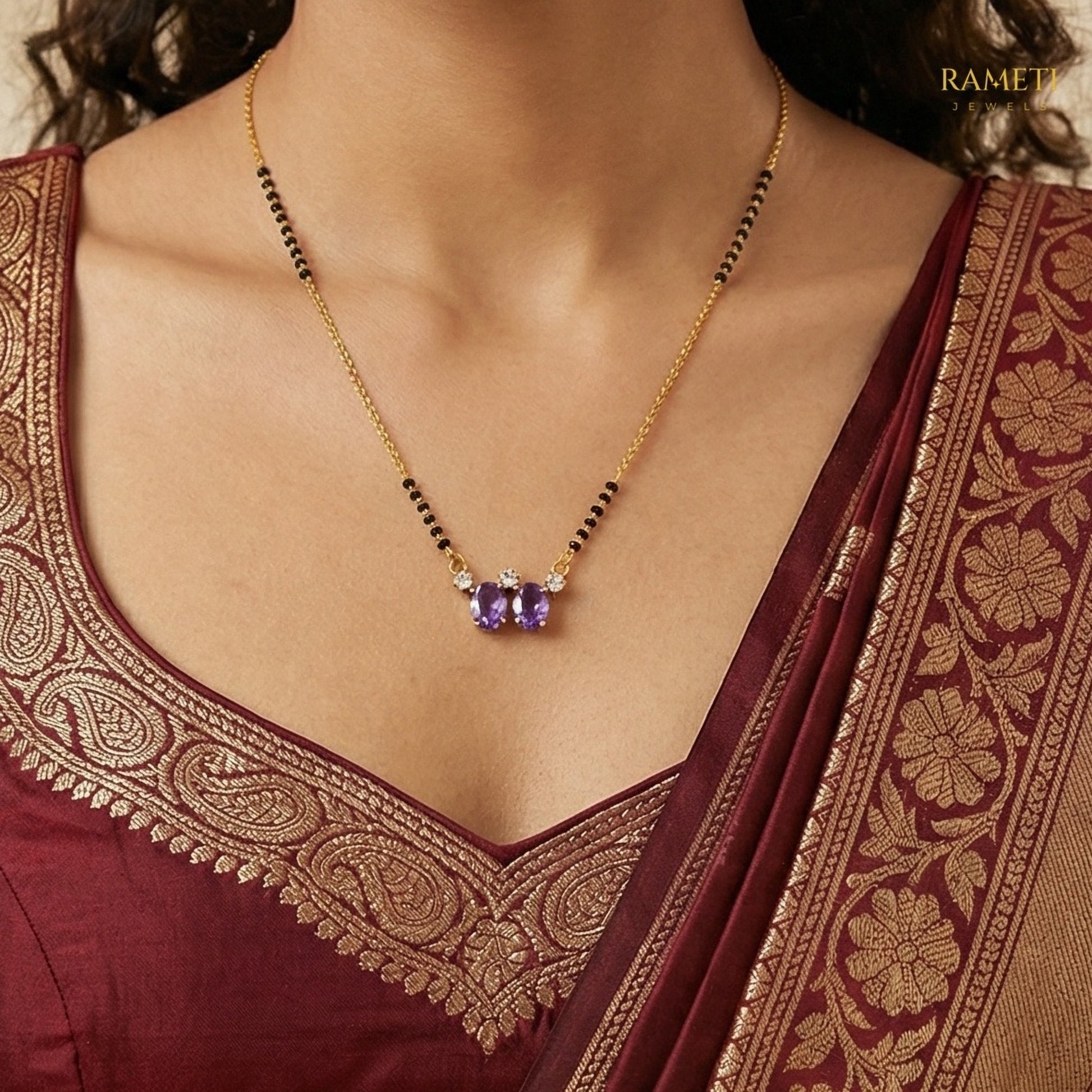 Detailed view of Naina Minimalist Elegance Daily Wear Mangalsutra - Rameti Jewels