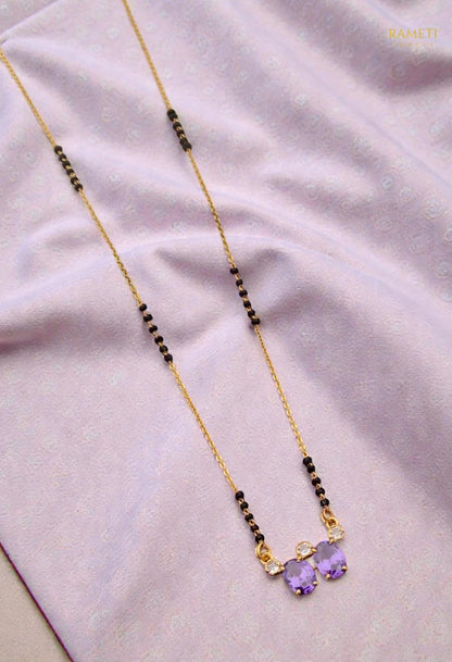 Side profile and craftsmanship of Naina Minimalist Elegance Daily Wear Mangalsutra - Rameti Jewels