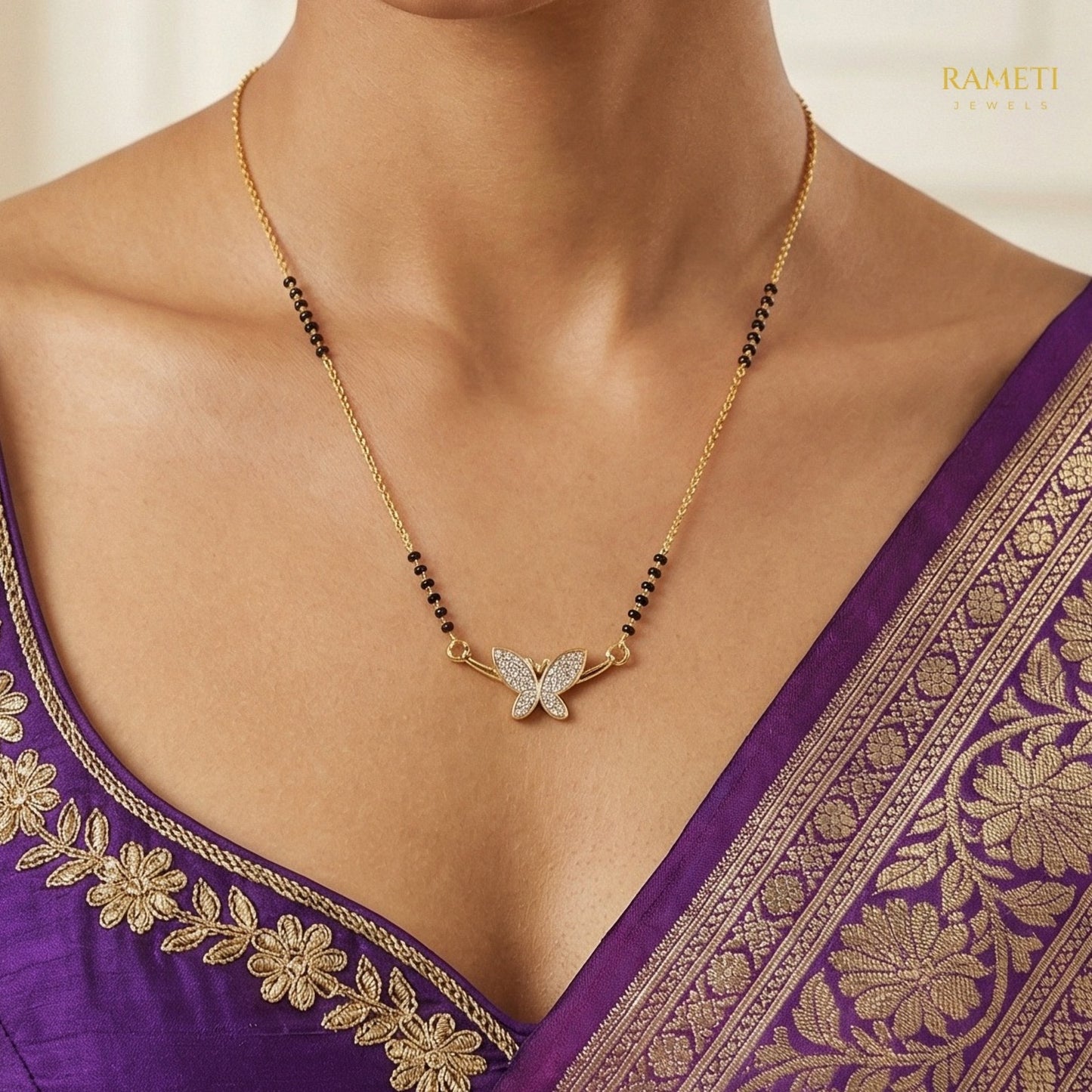 Detailed view of Namita Eternal Bond 18K Gold Mangalsutra - Rameti Jewels