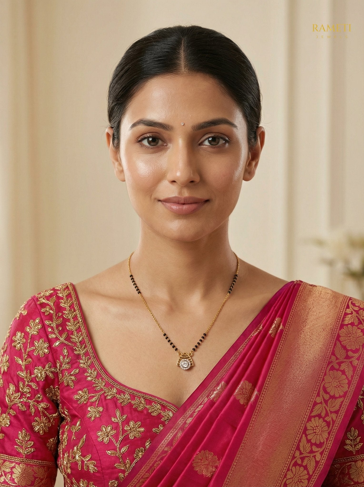 Nandini Traditional Heritage Collection Mangalsutra worn by model - Rameti Jewels