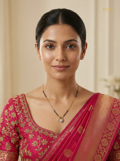 Nandini Traditional Heritage Collection Mangalsutra worn by model - Rameti Jewels