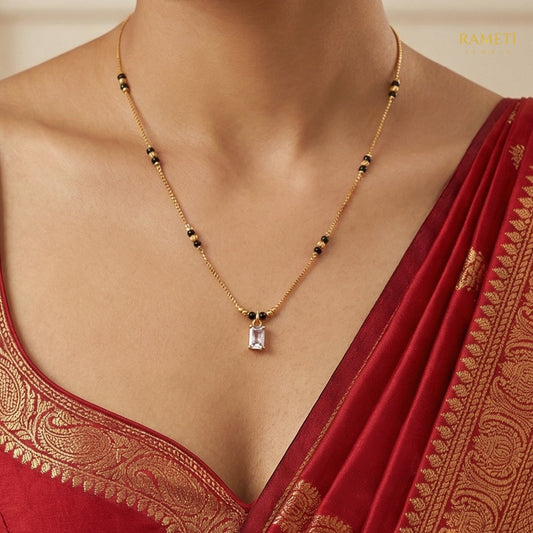 Detailed view of Nargis Eternal Bond 18K Gold Mangalsutra - Rameti Jewels