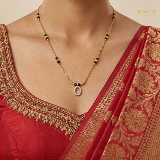 Detailed view of Nayana Celebrity Inspired Modern Mangalsutra - Rameti Jewels